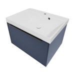 Тумба с раковиной LA FENICE SIMPLA Blu Grigio синяя матовая 100-фото1