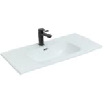 Тумба с раковиной LA FENICE SIMPLA Blu Grigio синяя матовая 100-фото3