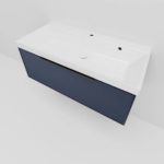 Тумба с раковиной LA FENICE SIMPLA Blu Grigio синяя матовая 100-фото5