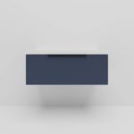 Тумба с раковиной LA FENICE SIMPLA Blu Grigio синяя матовая 100-фото6