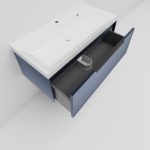 Тумба с раковиной LA FENICE SIMPLA Blu Grigio синяя матовая 100-фото7