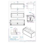 Тумба с раковиной LA FENICE SIMPLA Blu Grigio синяя матовая 100-фото8