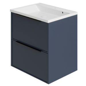 Тумба с раковиной LA FENICE SIMPLA TWIN Blu Grigio синяя матовая 60-фото1