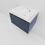 Тумба с раковиной LA FENICE SIMPLA Blu Grigio синяя матовая 60-фото5