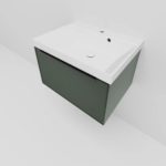 Тумба с раковиной LA FENICE SIMPLA Grigio серо-зеленая матовая 60-фото5