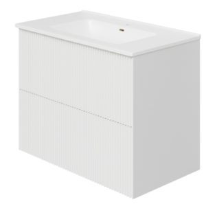Тумба с раковиной LA FENICE TERRA TWIN Bianco белая матовая 60-фото1