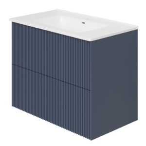 Тумба с раковиной LA FENICE TERRA TWIN Blu Grigio синяя матовая 100-фото1