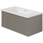 Тумба с раковиной LA FENICE TERRA Cappuccino бежевая матовая 100-фото1