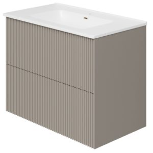 Тумба с раковиной LA FENICE TERRA TWIN Cappuccino бежевая матовая 80-фото1