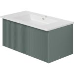 Тумба с раковиной LA FENICE TERRA Grigio серо-зеленая матовая 60-фото1