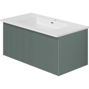 Тумба с раковиной LA FENICE TERRA Grigio серо-зеленая матовая 60-фото1