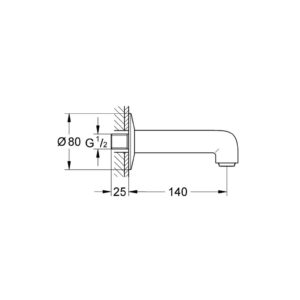 Излив для ванны Grohe BauClassic 13258000 хром-фото2