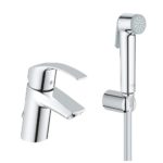 Смеситель для раковины с гигиеническим душем Grohe Eurosmart 23124002 хром-фото1
