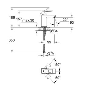 Смеситель для раковины Grohe Eurocube 2313200E хром-фото2