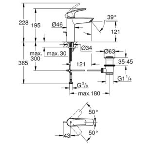 Смеситель однорычажный для раковины Grohe Eurosmart 23322003 хром-фото2