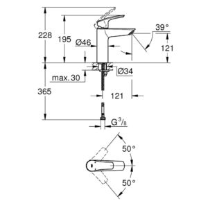 Смеситель однорычажный для раковины Grohe Eurosmart 23324003 хром-фото2