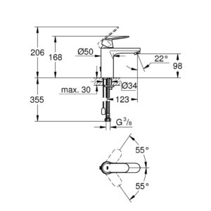 Смеситель для раковины однорычажный Grohe Eurosmart Cosmopolitan 23326000 хром-фото2