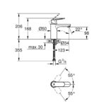 Смеситель для раковины однорычажный Grohe Eurosmart Cosmopolitan 23327KW0 чёрный гранит-фото2