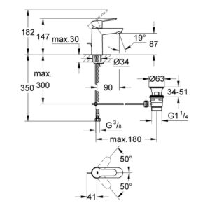 Смеситель для раковины Grohe BauEdge 23328000 хром-фото2