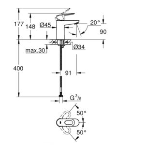 Смеситель для раковины GROHE BauLoop 23337000-фото2