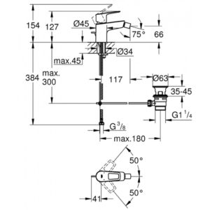 Смеситель для биде Grohe BauLoop New 23338001 хром-фото2
