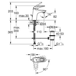 Смеситель для раковины однорычажный Grohe Eurostyle New 23374LS3 белая луна хром-фото2
