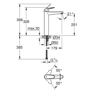 Смеситель для раковины Grohe Eurodisc Cosmopolitan 23432000 хром-фото2