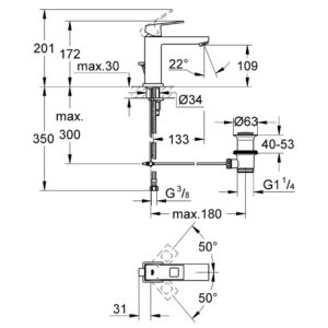 Смеситель для раковины однорычажный Grohe Eurocube 23445000 хром-фото2
