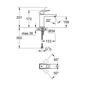 Смеситель для раковины однорычажный Grohe Eurocube 23446000 хром-фото2