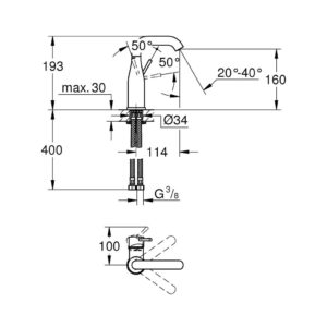 Смеситель для раковины Grohe Essence New 23463001 хром-фото2