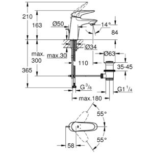 Смеситель для раковины однорычажный Grohe Eurostyle New 23707003 хром-фото2