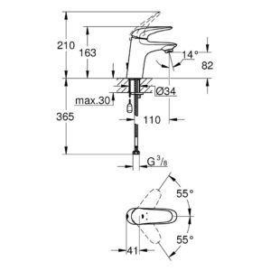 Смеситель для раковины однорычажный Grohe Eurostyle New 23713003 хром-фото2