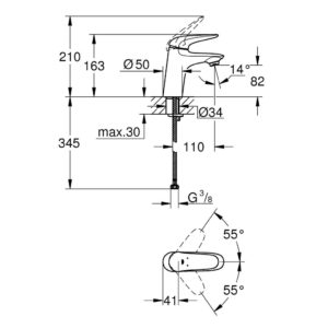 Смеситель для раковины однорычажный Grohe Eurostyle New 23715003 хром-фото2