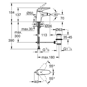 Смеситель для биде однорычажный Grohe Eurostyle New 23720003 хром-фото2