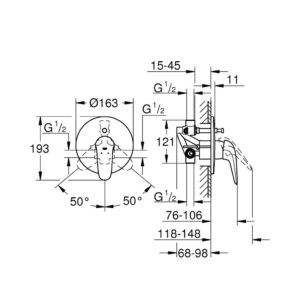 Смеситель для ванны однорычажный Grohe Eurostyle New 23730003 хром-фото2