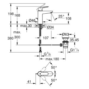 Смеситель для раковины Grohe BauEdge 23758000 хром-фото2