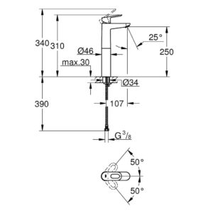 Смеситель для раковины Grohe BauLoop 23764000 хром-фото2