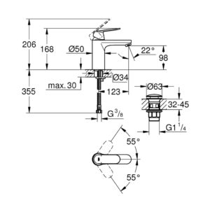 Смеситель однорычажный для раковины Grohe Eurosmart Cosmopolitan 23926000 хром-фото2