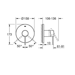Смеситель однорычажный для душа GROHE Essence 24057001 хром-фото2