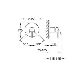 Смеситель однорычажный для душа GROHE Plus 24059003 хром-фото2