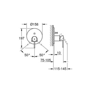 Смеситель однорычажный с переключателем на 2 положения GROHE Plus 24060003 хром-фото2