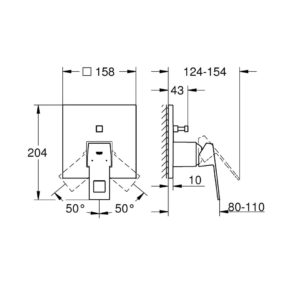 Смеситель для ванны с переключателем на 2 положения GROHE Eurocube 24062000 хром-фото2
