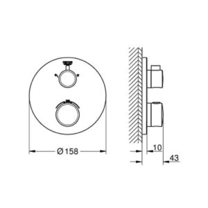 Термостат для душа с переключателем на положения GROHE Grohtherm 24076000 хром-фото2