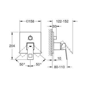 Смеситель для ванны с переключателем на 3 положения GROHE Eurocube 24094000 хром-фото2