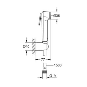 Набор для гигиенического душа GROHE Tempesta-F хром-фото2