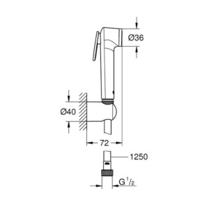 Набор для гигиенического душа GROHE Tempesta-F 27812IL1 белая луна хром-фото2