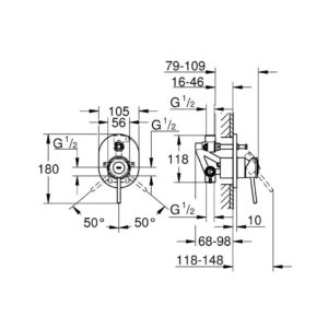 Смеситель для ванны однорычажный Grohe BauClassic 29047000 хром-фото2