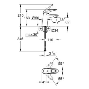 Смеситель для раковины однорычажный Grohe Eurostyle New 32468003 хром-фото2