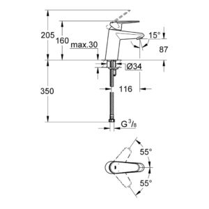 Смеситель для раковины Grohe Eurodisc Cosmopolitan 3246920E хром-фото2