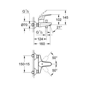 Смеситель для ванны однорычажный Grohe Euroeco 32743000 хром-фото2